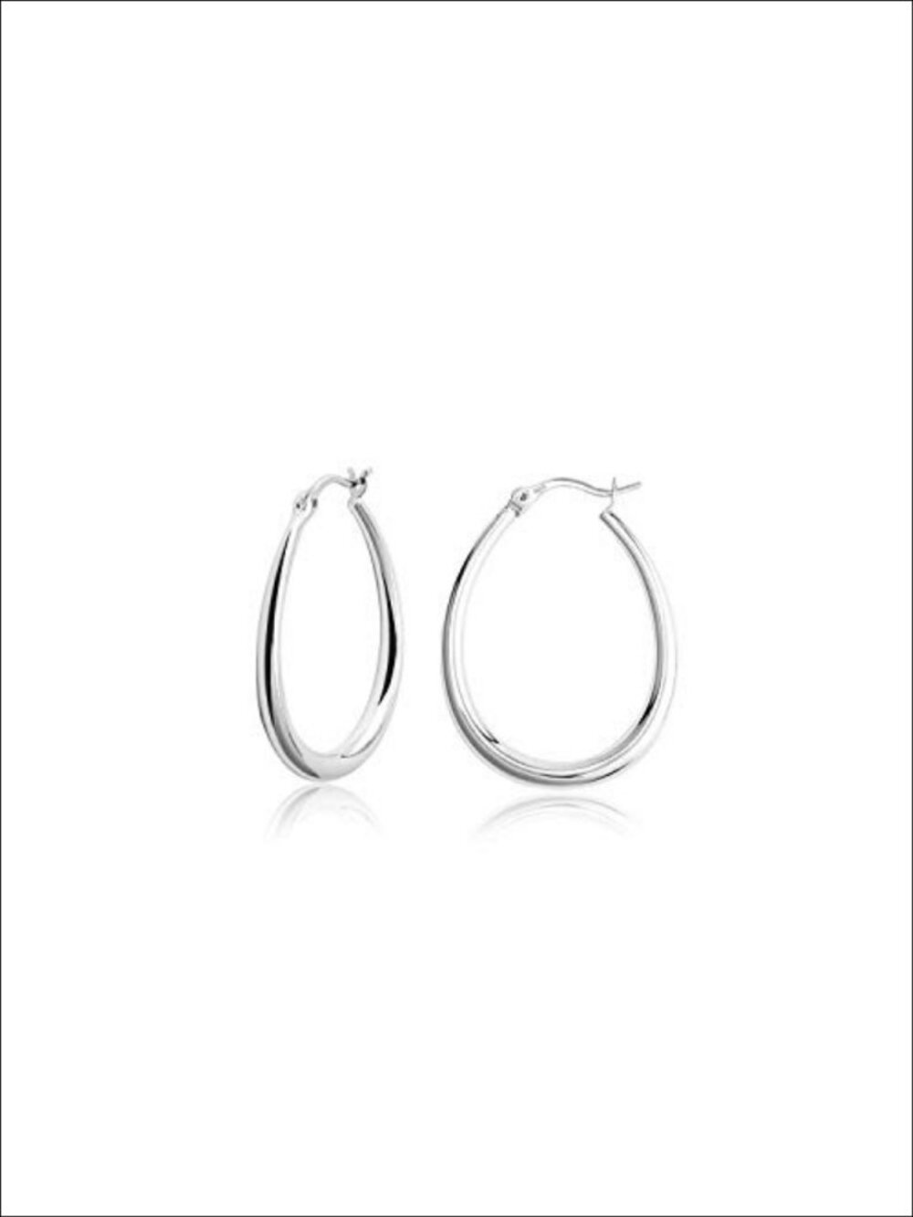 Oval Hoop Earrings 14K Gold Plated 25mm Lightweight Hypoallergenic